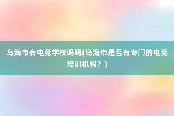 乌海市有电竞学校吗吗(乌海市是否有专门的电竞培训机构？)