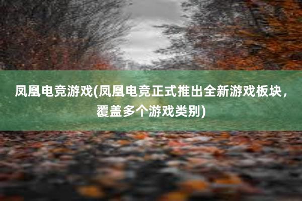 凤凰电竞游戏(凤凰电竞正式推出全新游戏板块，覆盖多个游戏类别)