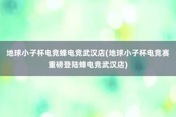 地球小子杯电竞蜂电竞武汉店(地球小子杯电竞赛重磅登陆蜂电竞武汉店)