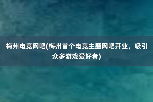 梅州电竞网吧(梅州首个电竞主题网吧开业，吸引众多游戏爱好者)