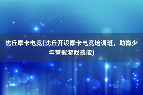 沈丘摩卡电竞(沈丘开设摩卡电竞培训班，助青少年掌握游戏技能)