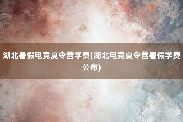 湖北暑假电竞夏令营学费(湖北电竞夏令营暑假学费公布)