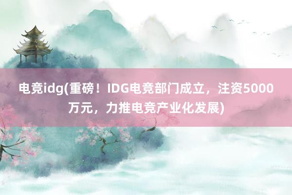 电竞idg(重磅！IDG电竞部门成立，注资5000万元，力推电竞产业化发展)