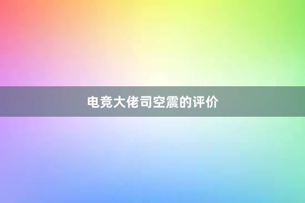 电竞大佬司空震的评价