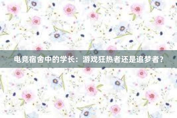 电竞宿舍中的学长：游戏狂热者还是追梦者？