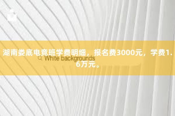 湖南娄底电竞班学费明细，报名费3000元，学费1.6万元。