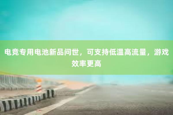 电竞专用电池新品问世，可支持低温高流量，游戏效率更高