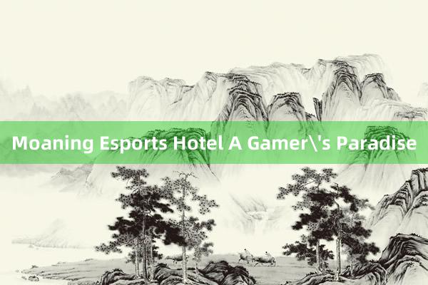 Moaning Esports Hotel A Gamer's Paradise