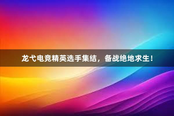 龙弋电竞精英选手集结，备战绝地求生！